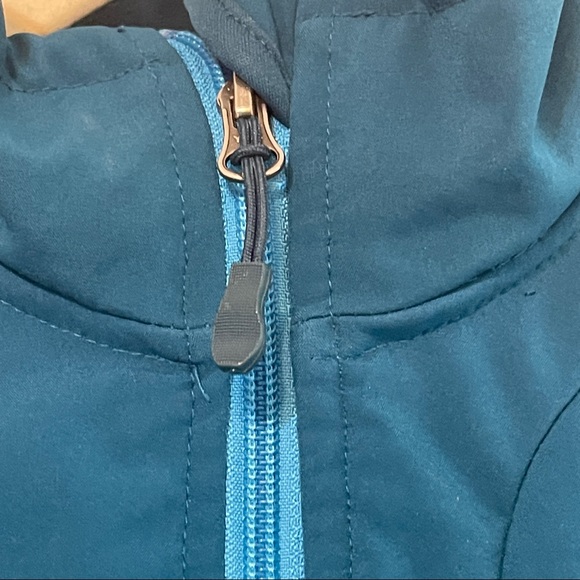 DOUBLE DIAMOND teal softshell fleece lined full zip jacket Small - Picture 4 of 9